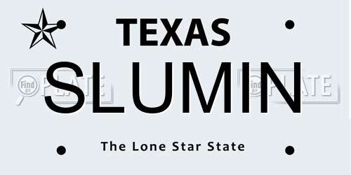 SLUMIN Texas License Plate