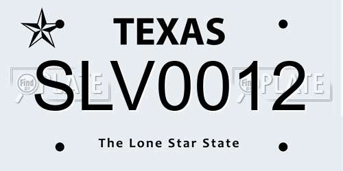 SLV0012 Texas License Plate