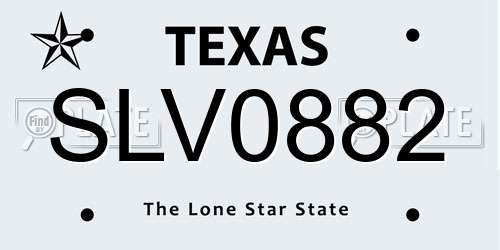 SLV0882 Texas License Plate