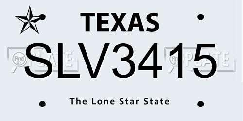 SLV3415 Texas License Plate