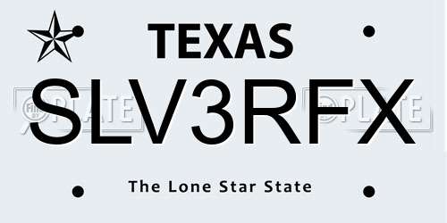 SLV3RFX Texas License Plate