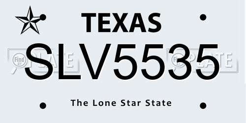 SLV5535 Texas License Plate