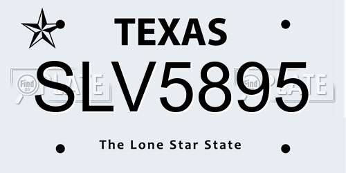 SLV5895 Texas License Plate