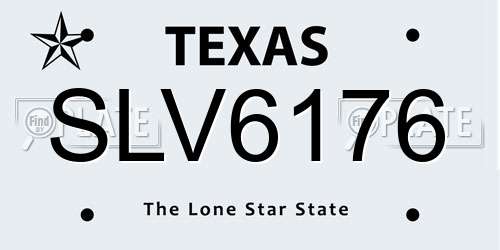 SLV6176 Texas License Plate