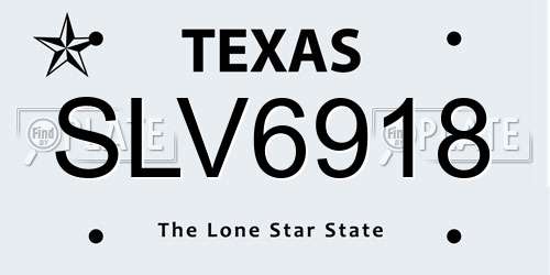 SLV6918 Texas License Plate