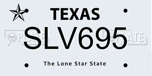 SLV695 Texas License Plate