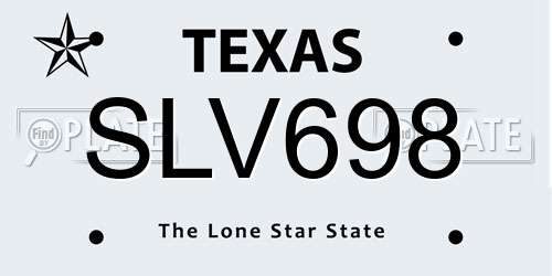 SLV698 Texas License Plate