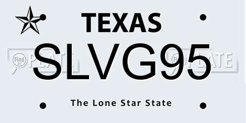 SLVG95 Texas License Plate