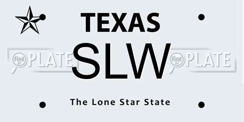 SLW Texas License Plate