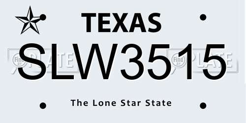 SLW3515 Texas License Plate