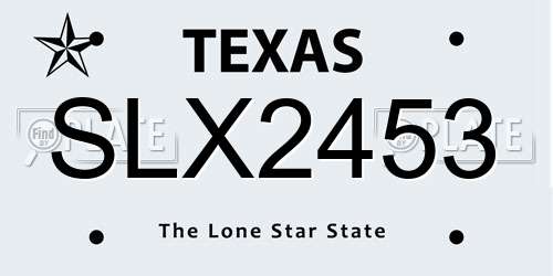SLX2453 Texas License Plate