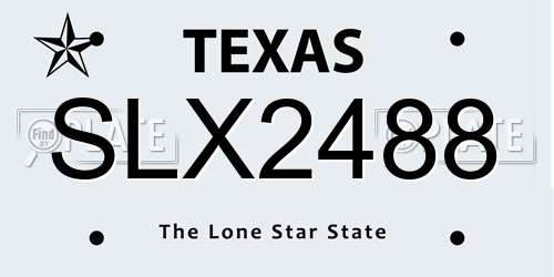 SLX2488 Texas License Plate