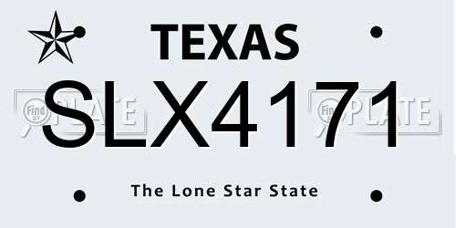 SLX4171 Texas License Plate