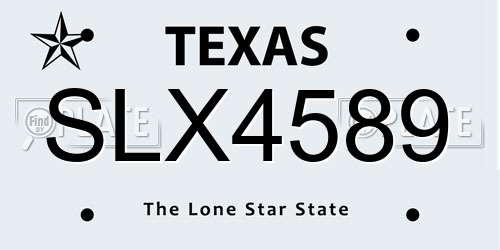 SLX4589 Texas License Plate