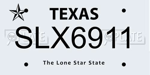 SLX6911 Texas License Plate