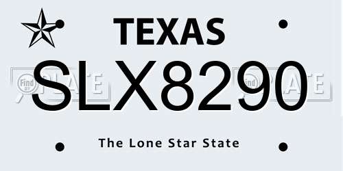 SLX8290 Texas License Plate