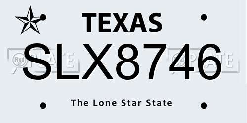 SLX8746 Texas License Plate