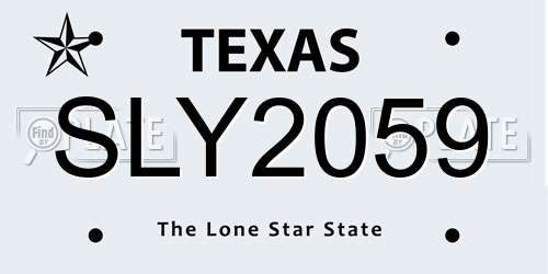 SLY2059 Texas License Plate