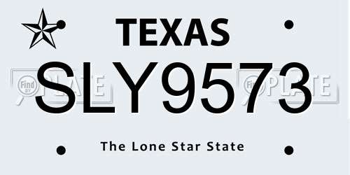SLY9573 Texas License Plate