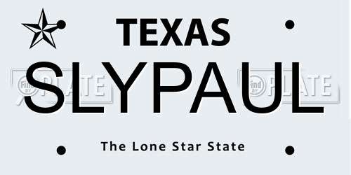 SLYPAUL Texas License Plate