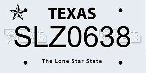 SLZ0638 Texas License Plate