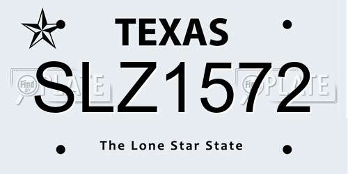 SLZ1572 Texas License Plate