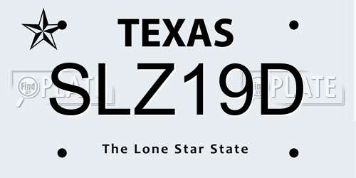SLZ19D Texas License Plate