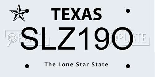 SLZ19O Texas License Plate