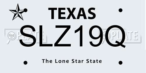 SLZ19Q Texas License Plate