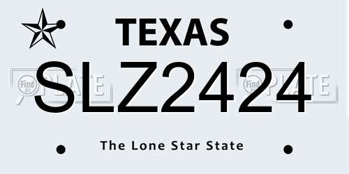 SLZ2424 Texas License Plate