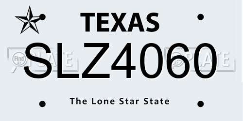 SLZ4060 Texas License Plate