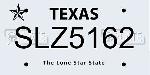 SLZ5162 Texas License Plate