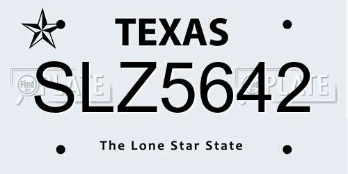 SLZ5642 Texas License Plate