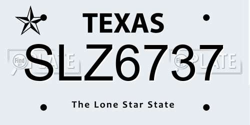 SLZ6737 Texas License Plate