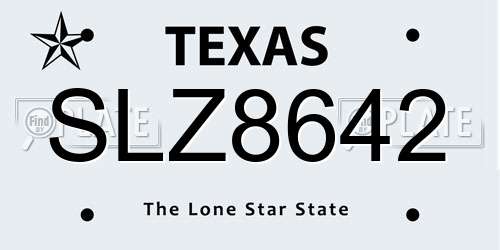 SLZ8642 Texas License Plate
