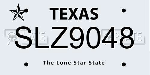 SLZ9048 Texas License Plate