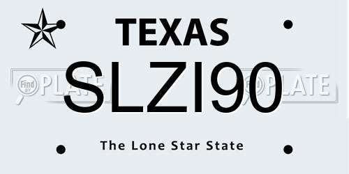 SLZI90 Texas License Plate