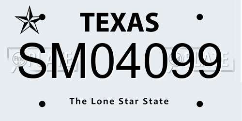 SM04099 Texas License Plate