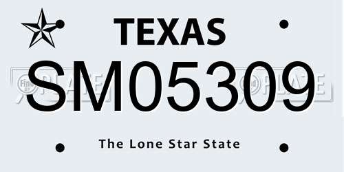 SM05309 Texas License Plate