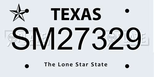 SM27329 Texas License Plate