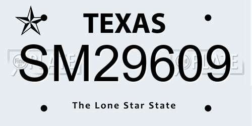 SM29609 Texas License Plate