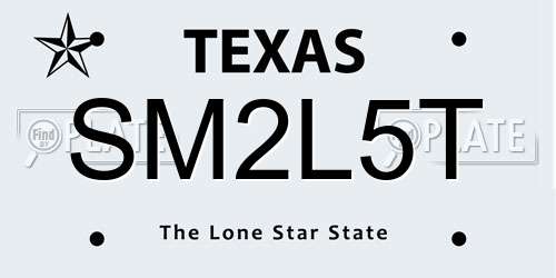 SM2L5T Texas License Plate