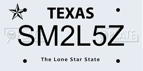 SM2L5Z Texas License Plate