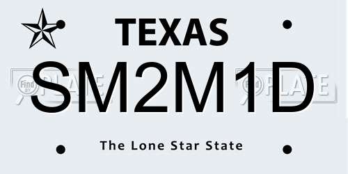 SM2M1D Texas License Plate
