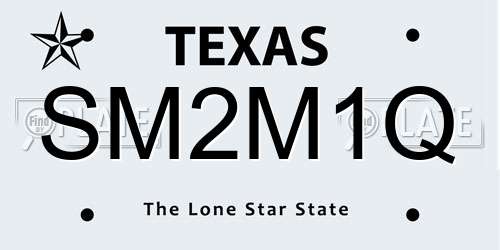 SM2M1Q Texas License Plate