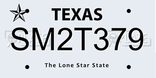SM2T379 Texas License Plate