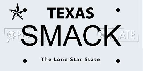 SMACK Texas License Plate