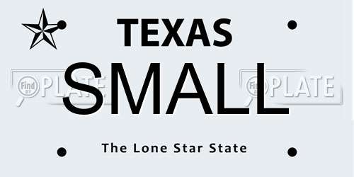 SMALL Texas License Plate