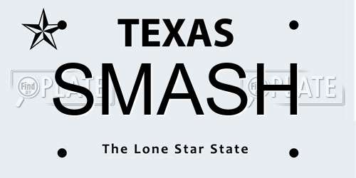 SMASH Texas License Plate