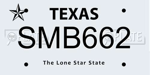 SMB662 Texas License Plate